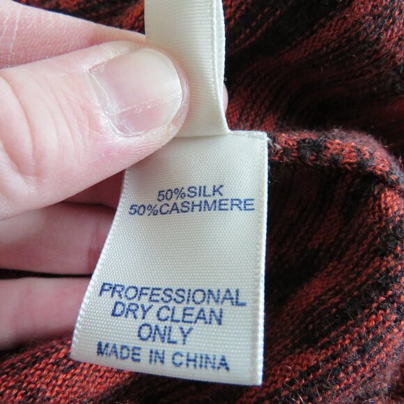 REBECCA MINKOFF Silk Cashmere Open Back Essef Sweater Dress Burnt Orange Size S - Picture 15 of 15